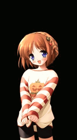 waha, yamato suzuran, suigetsu, striped, animated, animated gif, lowres, 1girl, blinking, clothes lift, female focus, flat chest, flower, lily of the valley, loli, long sleeves, one eye closed, shirt lift, sleeves past wrists, solo, sweater
