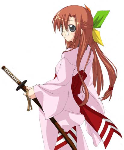 karin tou, 95-tan, os-tan, lowres, 1girl, brown hair, female focus, grey eyes, half updo, holding, holding sword, holding weapon, japanese clothes, katana, simple background, solo, sword, weapon, white background
