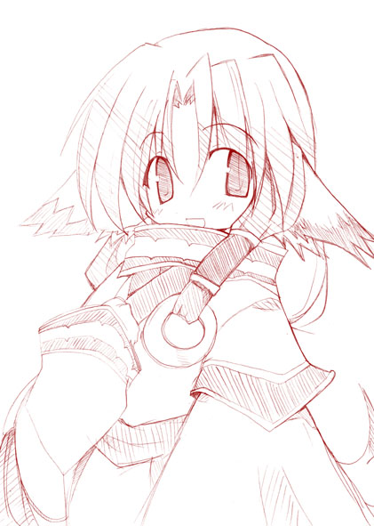 shirogane (platinum), eruruu, utawarerumono, 00s, 1girl, animal ears, dog ears, dog tail, female focus, japanese clothes, monochrome, simple background, solo, tail, white background