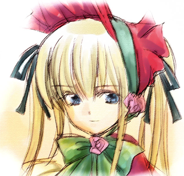 gyokusaijima, shinku, rozen maiden, 00s, 1girl, blonde hair, blue eyes, female focus, portrait, solo, twintails