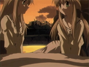 shirogane sara, shirogane souju, futakoi, animated, animated gif, anime screenshot, lowres, 00s, 2girls, multiple girls, siblings, sisters, twins