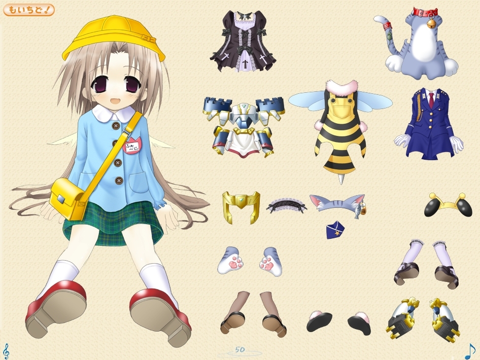 shiro (octet), phorni, phorni (symphonic rain), sakashita yuzuyu, shiro, aishiteruze baby, symphonic rain, 00s, 1girl, animal costume, animal ears, bag, bee suit, brown hair, cat costume, cat ears, child, doll, dress-up, eighth note, empty eyes, female focus, flight attendant, gothic lolita, hat, lolita fashion, long sleeves, mecha, musical note, quaver, red eyes, robot, shoes, sitting, skirt, socks, solo, travel attendant, treble clef, wings