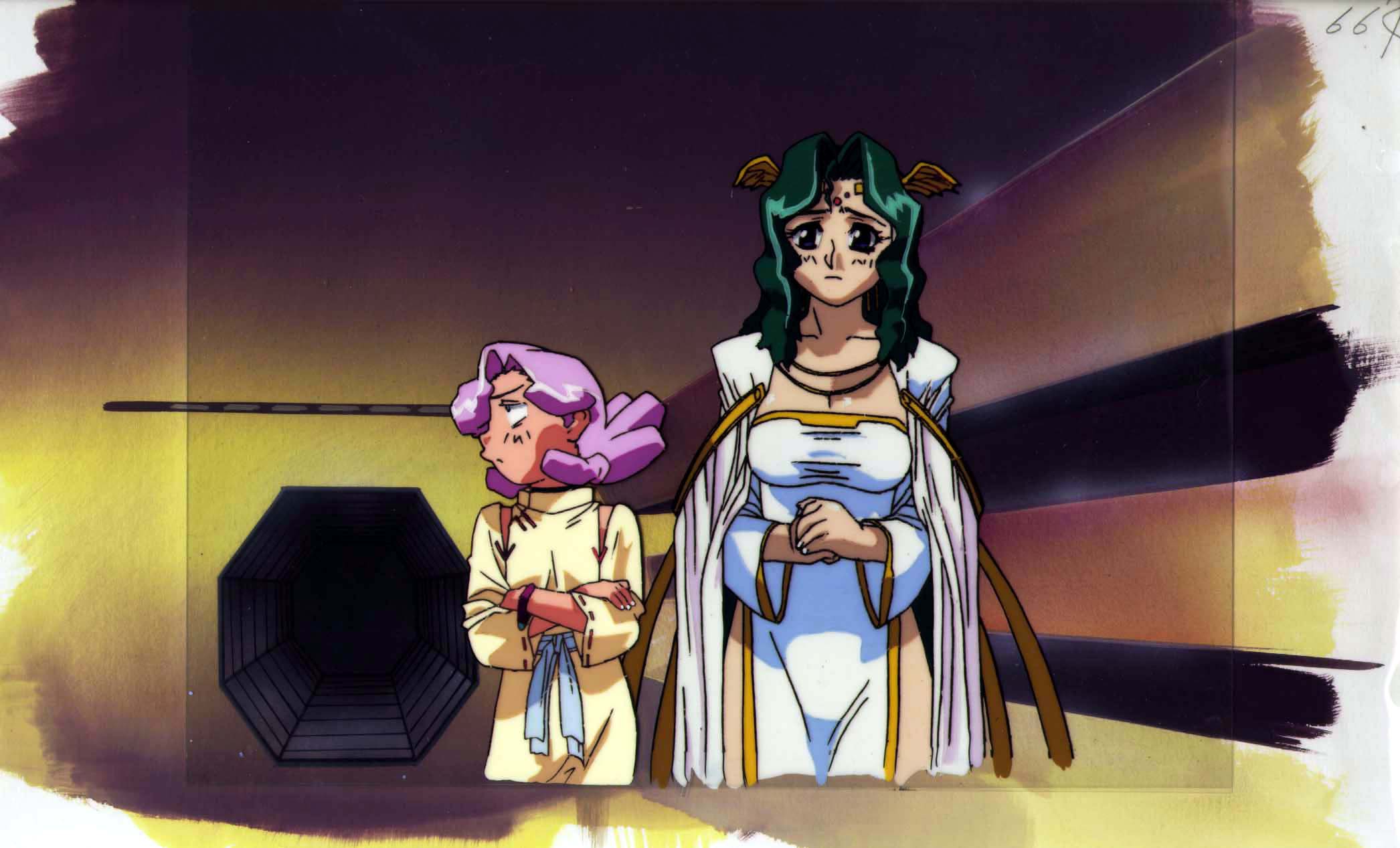 aun freya, lashara moon, photon, highres, 1990s (style), 2girls, cel, multiple girls