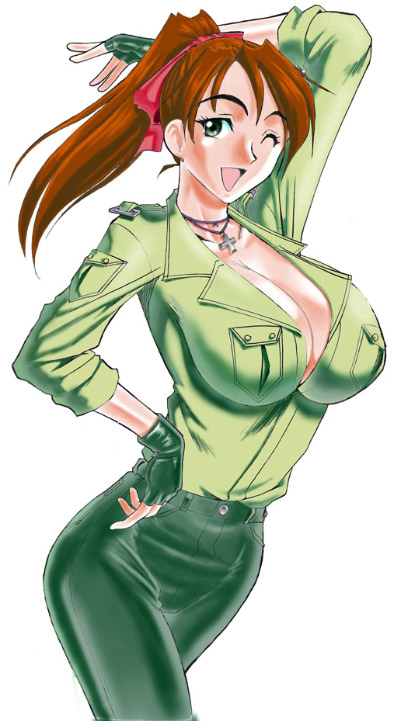 mokkouyou bond, breasts, cleavage, formal clothes, large breasts, pinup (style), simple background, suit, white background