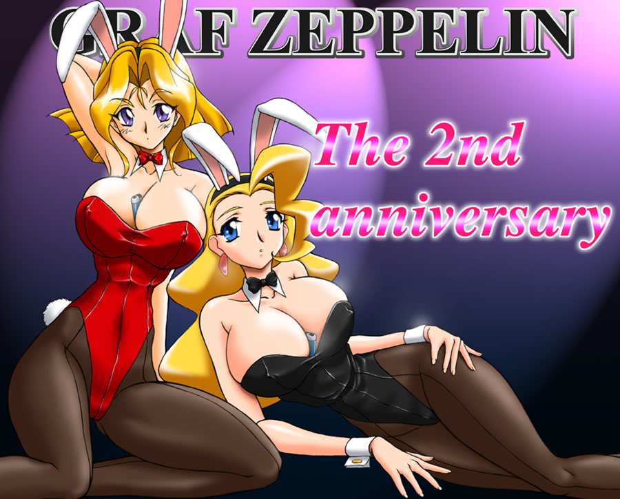 ta152 (graf zeppelin), erilin goldsmith, swan white, variable geo, yuusha ou gaogaigar, yuusha series, 1990s (style), 2girls, blonde hair, blue eyes, breasts, crossover, huge breasts, long hair, looking at viewer, multiple girls, pantyhose, playboy bunny