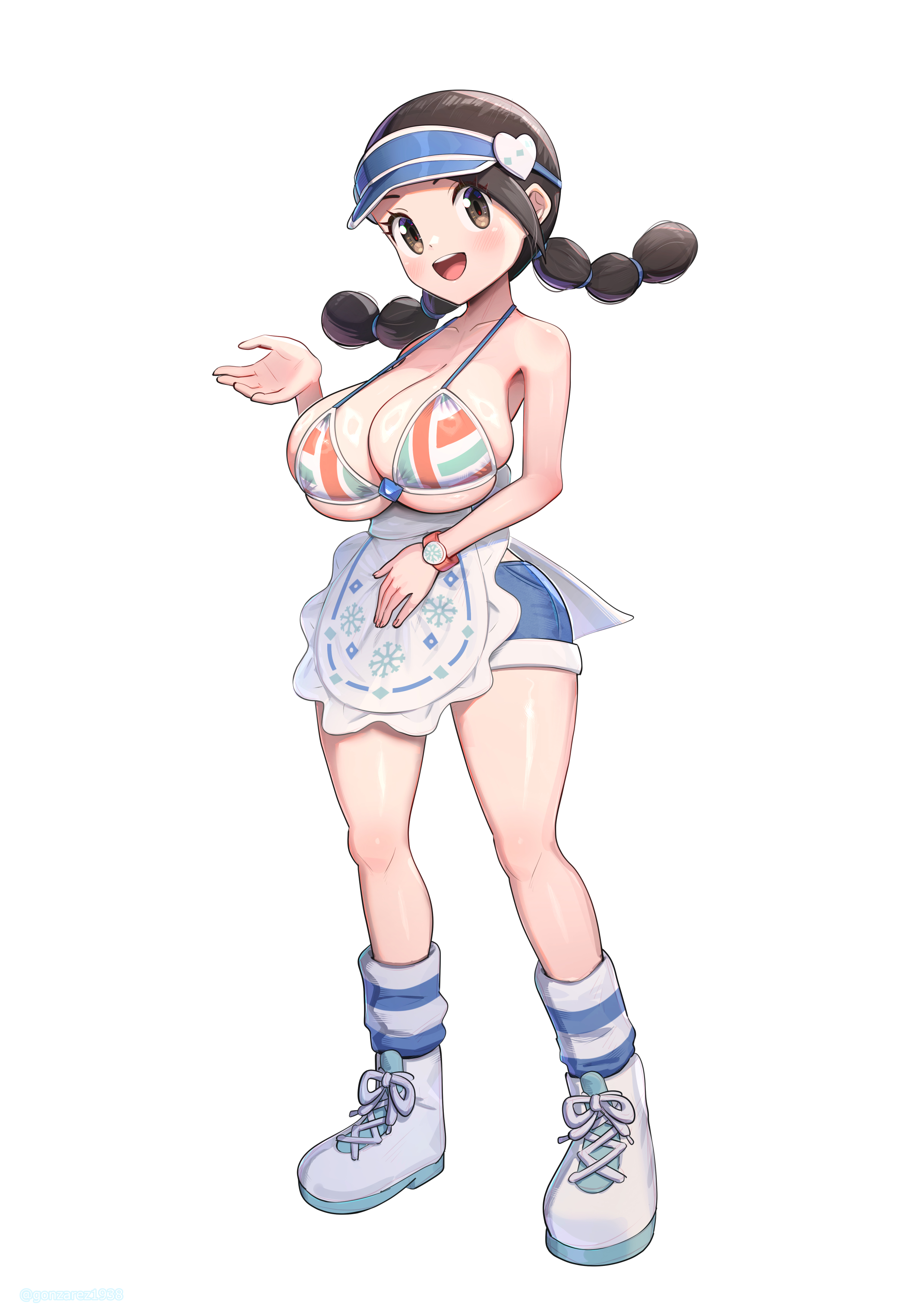 gonzarez, candice (palentine's 2024) (pokemon), candice (pokemon), pokemon, pokemon masters ex, absurdres, highres, adapted costume, breasts, full body, large breasts