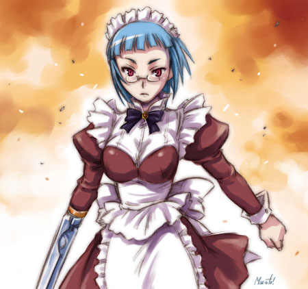 miyu greer, my-hime, my-otome, lowres, 00s, glasses, maid, robot