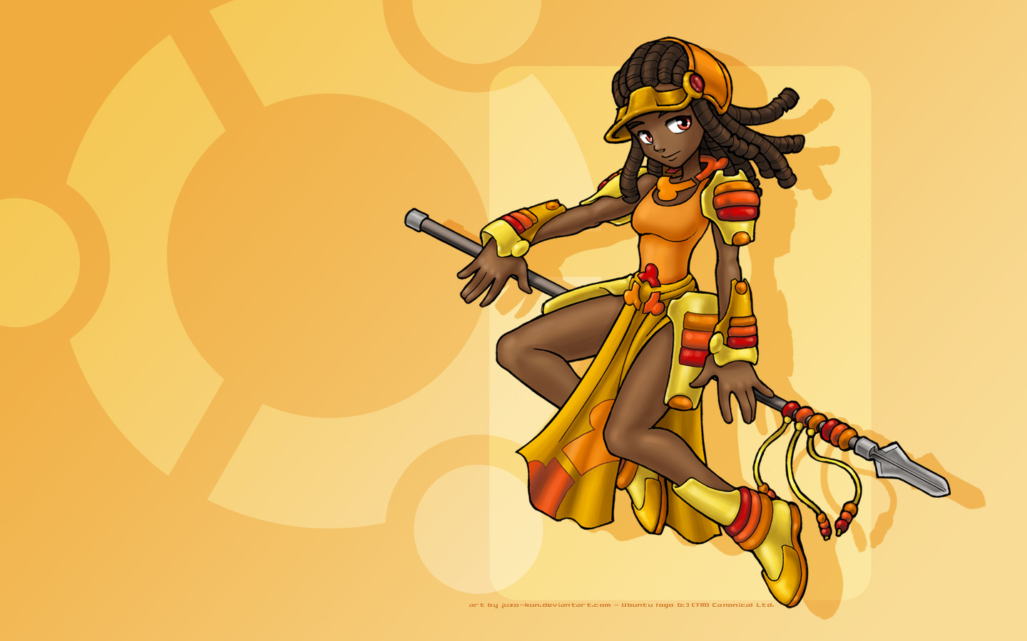 linux, ubuntu, artist request, tagme, 1girl, dark-skinned female, dark skin, female focus, solo