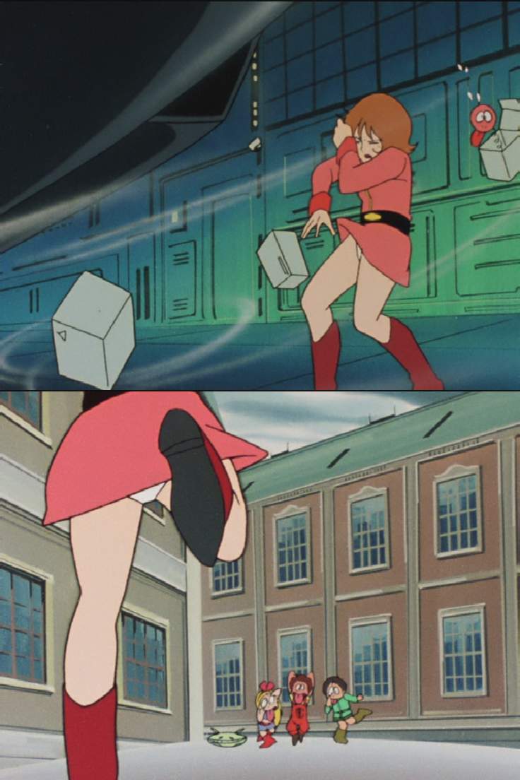 fraw bow, gundam, mobile suit gundam, screencap, panties, skirt, underwear