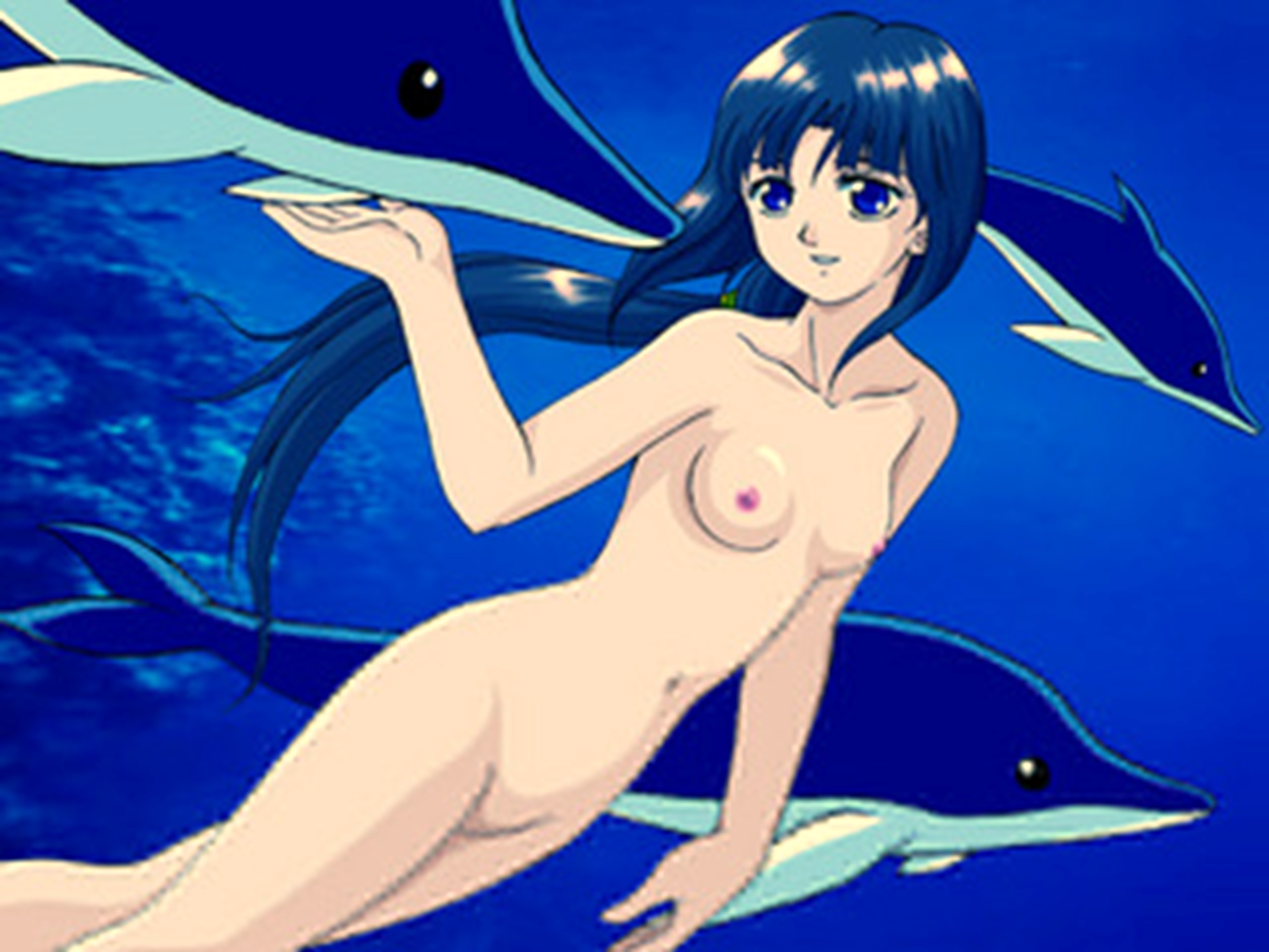 gundam x, tiffa adill, gundam, highres, jpeg artifacts, dolphin, nude