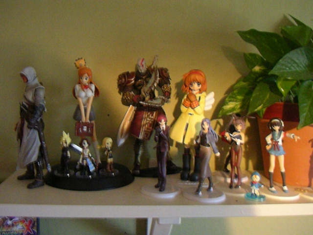 altair ibn la-ahad, cloud strife, inoue orihime, kratos (god of war), nagato yuki, penelo, ririn, suzumiya haruhi, tsukimiya ayu, yuna, assassin's creed, assassin's creed (series), bleach, final fantasy, final fantasy vii, final fantasy x, final fantasy x-2, final fantasy xii, god of war, kanon, suzumiya haruhi no yuuutsu, photo (medium), 00s, 1990s (style), figure, retro artstyle