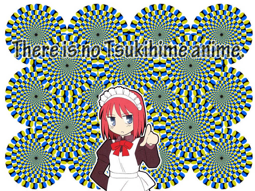 hisui, tsukihime, anata wo hannin desu, blue eyes, hypnosis, maid, mind control, optical illusion, pink hair, red hair