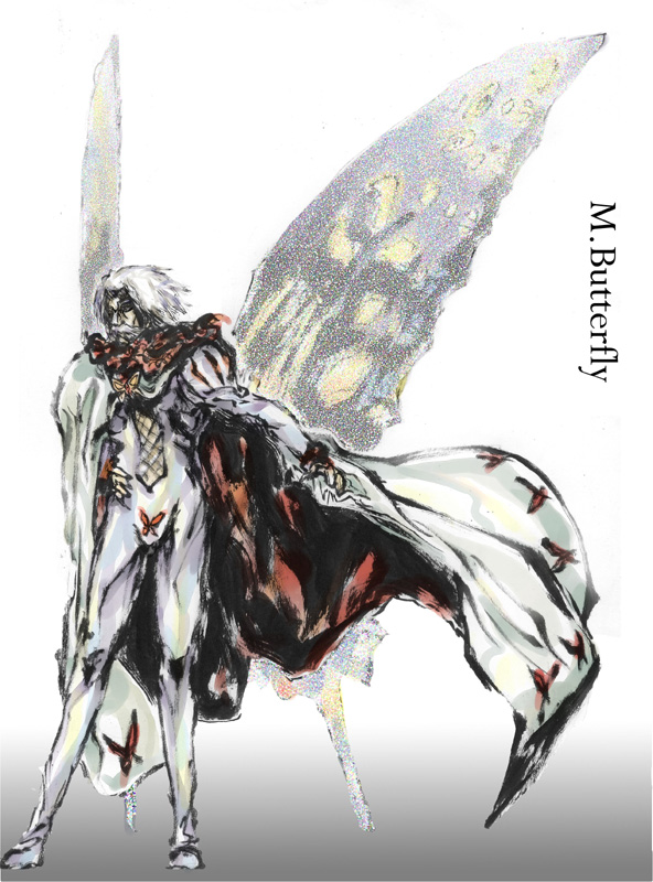 dr butterfly, busou renkin, tagme, 00s, facial hair, mustache, white hair