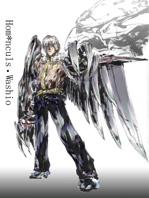 busou renkin, tagme, 00s, brown hair, washio, wings