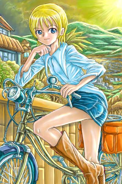 busou renkin, tagme, 00s, bicycle, blonde hair, blue eyes