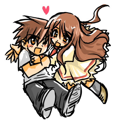 mutou kazuki, mutou mahiro, busou renkin, lowres, 00s, brown eyes, brown hair, school uniform, serafuku