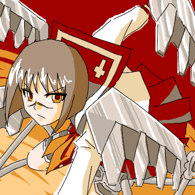 tsumura tokiko, busou renkin, lowres, 00s, blue hair, scar, school uniform, serafuku, valkyrie skirt