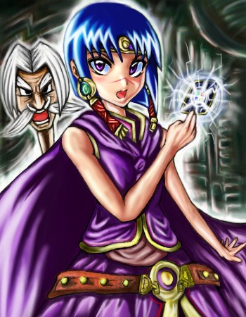 dr butterfly, tsumura tokiko, busou renkin, lowres, 00s, blue hair, facial hair, mustache, purple eyes, scar, white hair