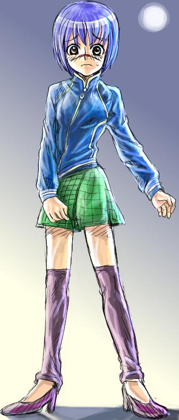 tsumura tokiko, busou renkin, tagme, 00s, blue hair, scar