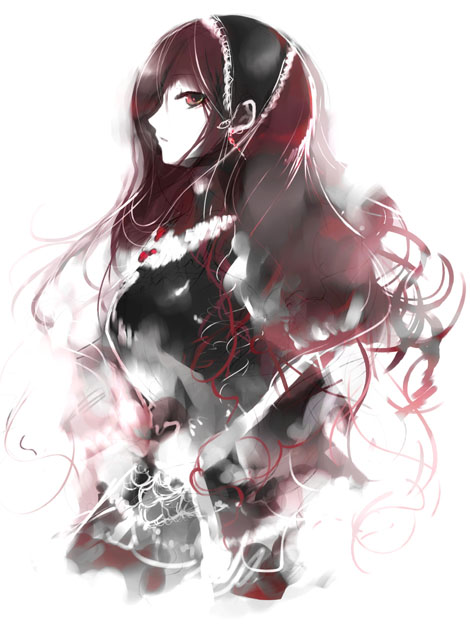enma ai, jigoku shoujo, tagme, 00s, black hair, crossdressing, crossdressing (mtf), red eyes