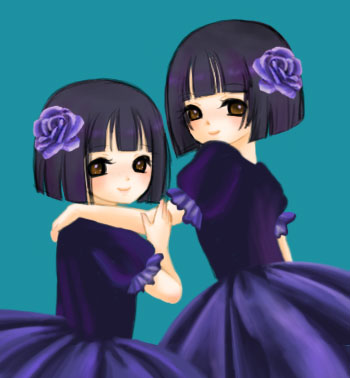 yuki (jigoku shoujo), yumi (jigoku shoujo), jigoku shoujo, lowres, tagme, 00s, black hair, brown eyes, siblings, sisters, twins