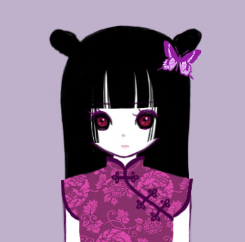 enma ai, jigoku shoujo, lowres, tagme, 00s, black hair, red eyes