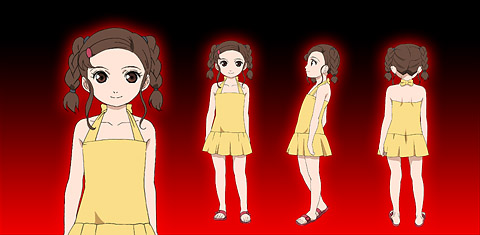 shibata tsugumi, jigoku shoujo, lowres, official art, tagme, 00s, brown hair