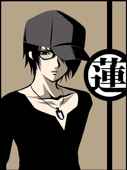 ichimoku ren, jigoku shoujo, 00s, black hair, glasses, green eyes