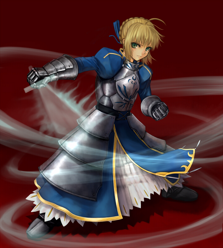 shikaku, artoria pendragon (fate), saber (fate), fate/stay night, fate (series), 00s, armor, invisible air (fate), solo, sword, weapon
