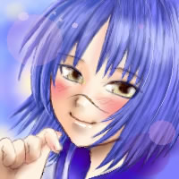 tsumura tokiko, busou renkin, lowres, 00s, blue hair, scar, school uniform, serafuku, yellow eyes