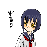 tsumura tokiko, busou renkin, lowres, 00s, blue hair, scar, school uniform, serafuku, yellow eyes