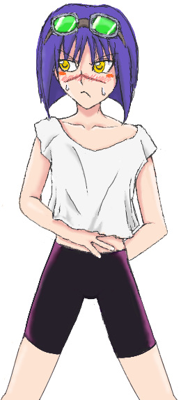 tsumura tokiko, busou renkin, cowboy bebop, 00s, 1990s (style), blue hair, crossover, scar, yellow eyes