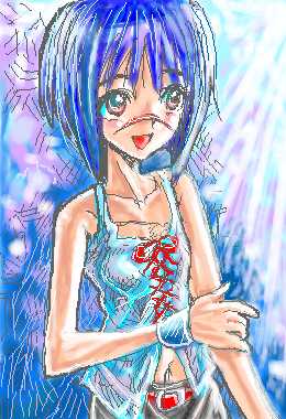 tsumura tokiko, busou renkin, lowres, tagme, 00s, blue hair, scar