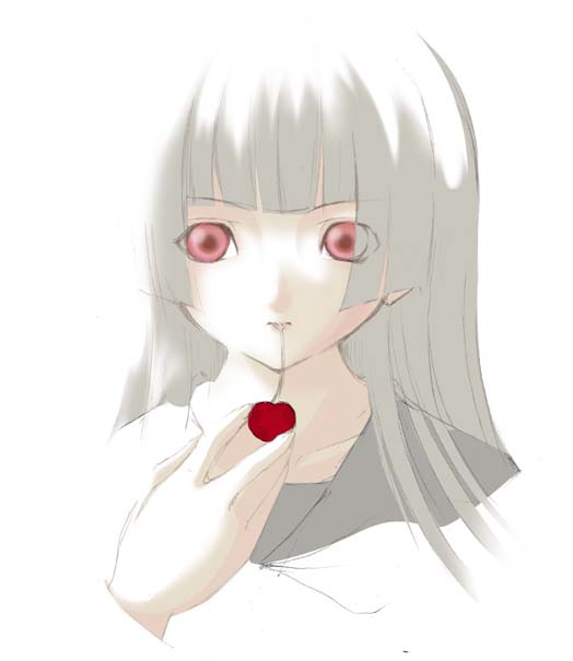 enma ai, jigoku shoujo, tagme, 00s, red eyes, sketch