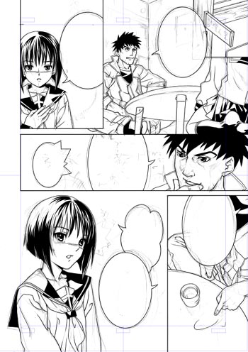 captain bravo, tsumura tokiko, busou renkin, lowres, 00s, monochrome, scar, school uniform, serafuku, sketch