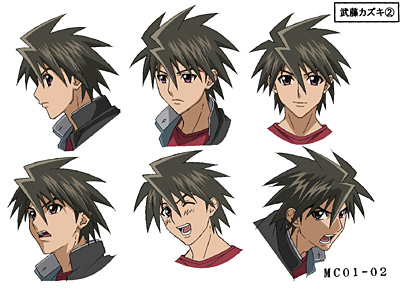 mutou kazuki, busou renkin, lowres, 00s, brown eyes, brown hair, sketch