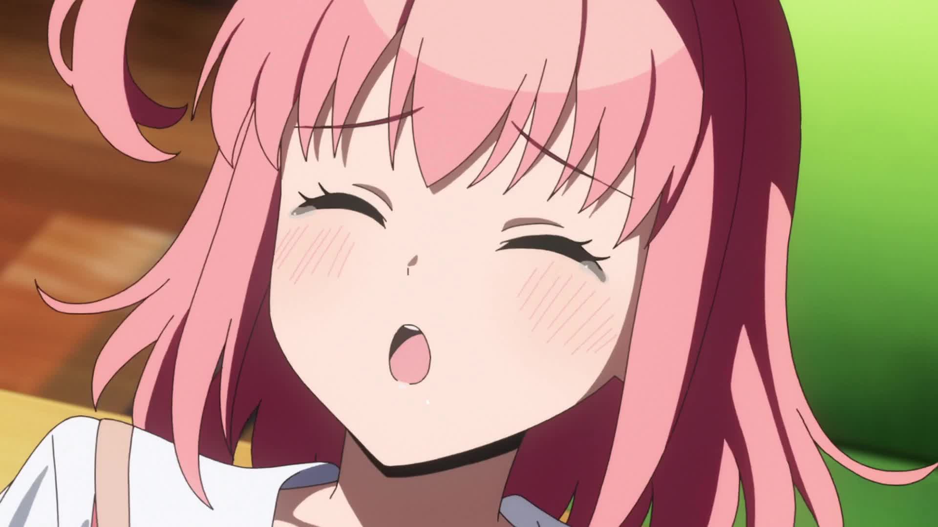 hanamaru ran, susuko (nukitashi), nukigee mitai na shima ni sunderu watashi wa dou surya ii desu ka?, animated, anime screenshot, highres, sound, tagme, video, 2girls, armband, black thighhighs, blue armband, blush, brown hair, censored, closed eyes, crossed arms, excessive pussy juice, female ejaculation, glasses, gloves, groin, long hair, multiple girls, no panties, novelty censor, one side up, open clothes, open mouth, open shirt, pink hair, pussy juice, pussy juice puddle, school uniform, shirt, skirt, spread legs, strapless, subtitled, table, tearing up, thighhighs, thighs, tube top, white gloves, white shirt, white tube top, yellow eyes