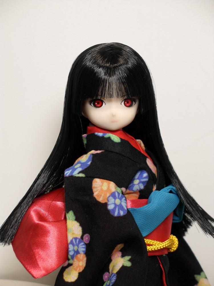 enma ai, jigoku shoujo, photo (medium), 00s, black hair, figure, japanese clothes, kimono, red eyes