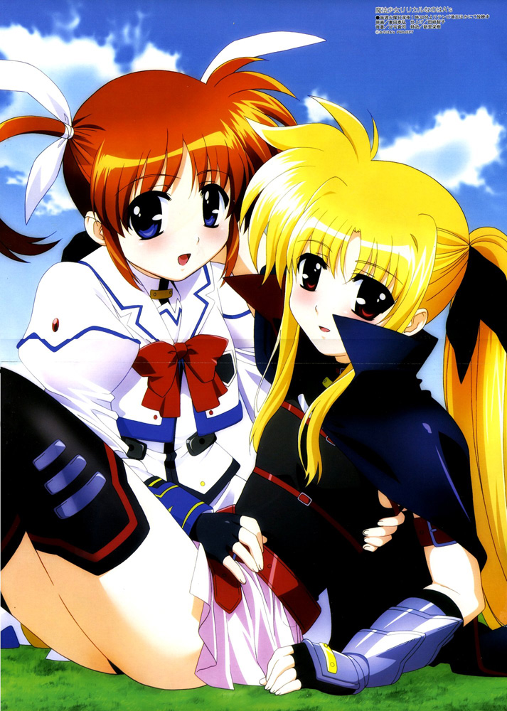 fate testarossa, takamachi nanoha, lyrical nanoha, mahou shoujo lyrical nanoha, tagme, 00s, thighhighs