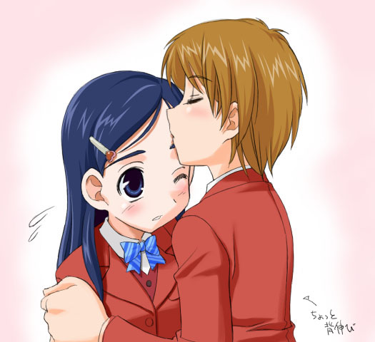 misumi nagisa, yukishiro honoka, futari wa precure, precure, 00s, blue eyes, blue hair, brown hair