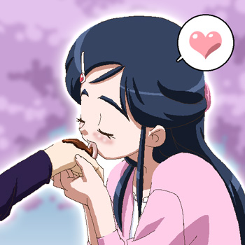yukishiro honoka, futari wa precure, precure, lowres, tagme, 00s, 1girl, blue hair, licking