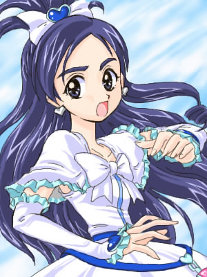 cure white, yukishiro honoka, futari wa precure, precure, lowres, 00s, blue eyes, blue hair