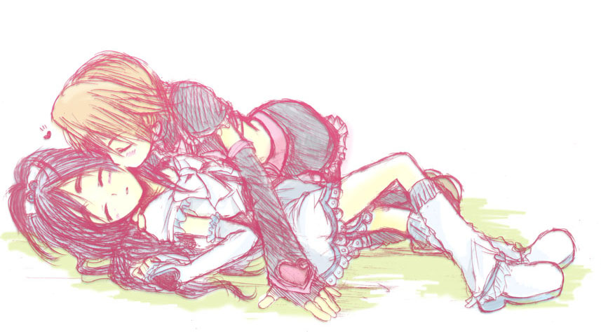 cure black, cure white, misumi nagisa, yukishiro honoka, futari wa precure, precure, 00s, kiss, yuri