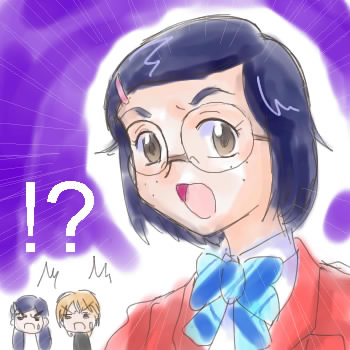 misumi nagisa, yukishiro honoka, futari wa precure, precure, lowres, tagme, 00s, blue hair, brown eyes, brown hair, glasses, school uniform, serafuku