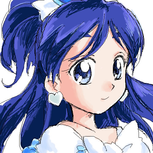 cure white, yukishiro honoka, futari wa precure, precure, lowres, 00s, blue eyes, blue hair