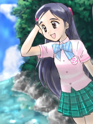yukishiro honoka, futari wa precure, precure, lowres, 00s, blue eyes, blue hair, school uniform, serafuku
