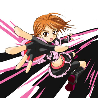 cure black, misumi nagisa, futari wa precure, precure, lowres, 00s, brown eyes, brown hair