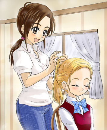 kujou hikari, futari wa precure, futari wa precure max heart, precure, lowres, tagme, 00s, blonde hair, brown eyes, brown hair