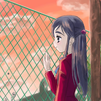 yukishiro honoka, futari wa precure, precure, lowres, 00s, blue eyes, blue hair, school uniform, serafuku