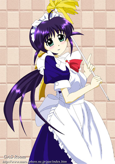 andou mahoro, mahoromatic, blue hair, green eyes, maid
